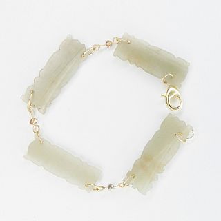 Bracelet w/ Chinese Jade Carvings