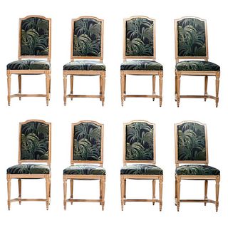 Set of 8 French Louis XV Style Chairs, 1950s