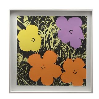 ANDY WARHOL.  II.67: Flowers  Con sello Fill in your own signature. Enmarcada