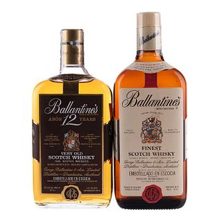 Ballantine's. 12 años y finest. Blended. Very Old. Scotch Whisky. Piezas: 2.