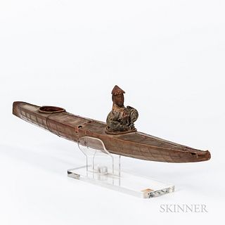 Eskimo Model Kayak with Figure