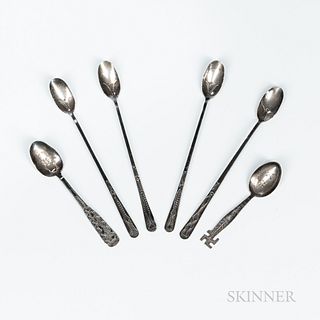 Six Navajo Silver Spoons