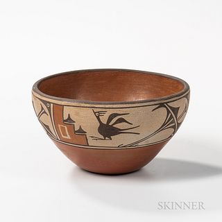 Contemporary Southwest Polychrome Pottery Bowl