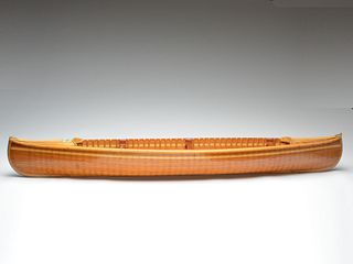 Well made canoe model, Fort Irwin Boat Manufacturing Company, Haliburton Lake, Ontario.