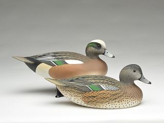 Pair of shooting style widgeon, Oliver Lawson, Crisfield, Maryland.