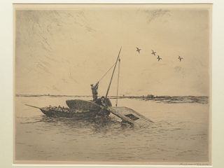 "Captain Billy's Rig," etching, Roland Clark (1874-1957).