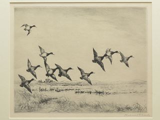 Original etching, Roland Clark.