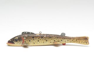 Trout fish decoy, Oscar Peterson, Cadillac, Michigan.
