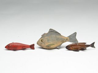 Three fish decoys from Minnesota.