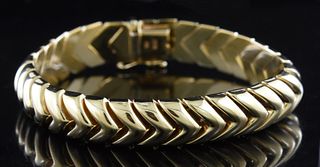 14k gold bracelet, chevron design