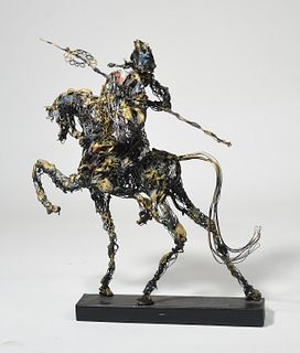 Mid-Century wire work sculpture of Don Quixote