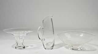 Three Steuben glass pieces
