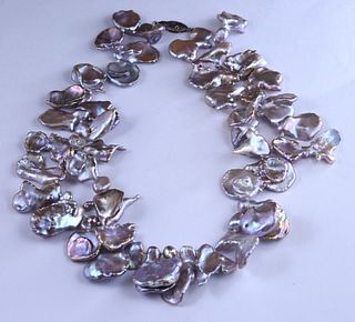 Keshi pearl necklace 16" long
