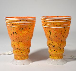 Pair of Murano art glass lamps