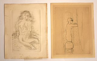 Raoul Dufy etching with a Pierre Bonnard etching