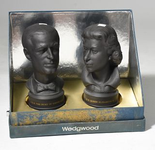 Pair of Wedgwood Royal Silver Wedding busts