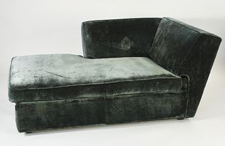 Swain chaise lounge with crushed velvet upholstery