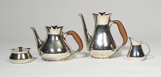 Four-piece sterling silver tea set