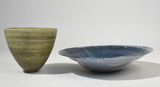 Two modern studio pottery bowls