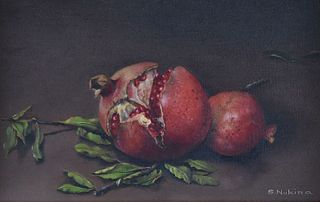 Shiroh Nukina oil on canvas, “Pomegranates”