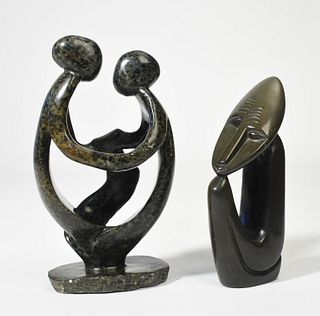 Two mid-century stone carvings
