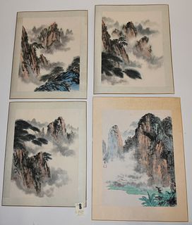 Group of four Chinese paintings on paper