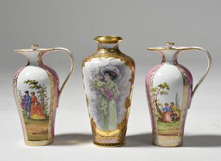 Three Dresden porcelain pieces