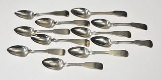 11 coin silver and English silver tablespoons