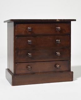 19th C. miniature four drawer specimen chest