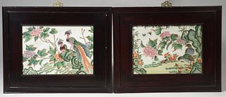 Pair of Chinese paintings on porcelain