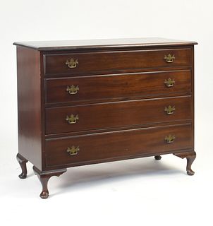 Custom made mahogany 4 drawer chest made by "Kaplan" 