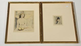 Two Marie Laurencin etchings