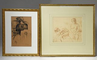 Two ink drawings by Robert Brackman & Marcel Gromaire