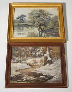 Two oils by Wm. Bruckner & Wm. Schuyler Hopper