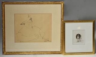 Two ink drawings by Xavier de Callatay & Horace Vernet