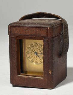Brass and glass carriage clock, Aiguilles