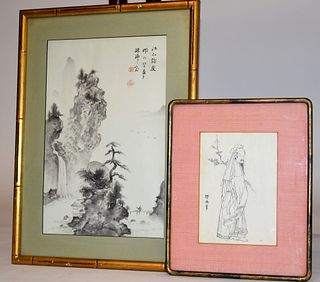 Two Asian wood block prints