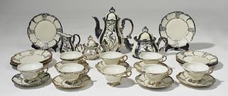 Hertel-Jacob Bavaria silver overlay tea set