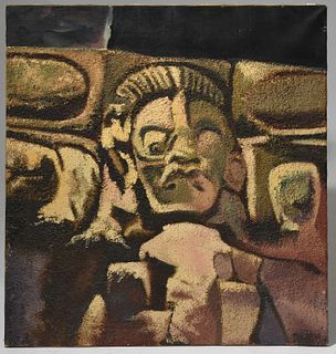 Textured modern oil on canvas, 1950's