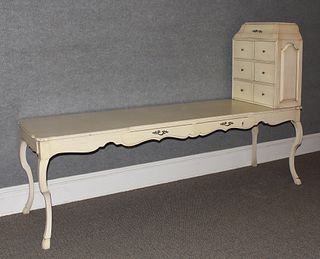 Large French style desk with movable small cabinet
