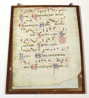 Early illuminated choir manuscript page