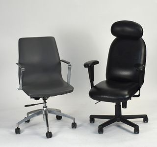 Two leather office chairs