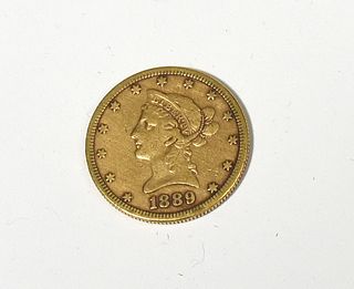 1889 $10 dollar gold coin