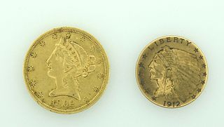 2 US gold coins