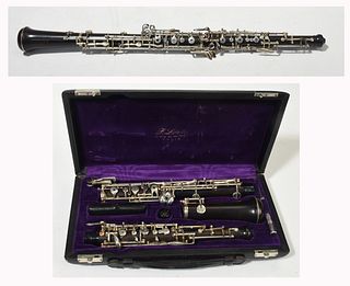 Oboe marked F. Loree, with case