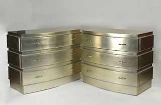 Pair of silver leaf chests by the Platt Collection