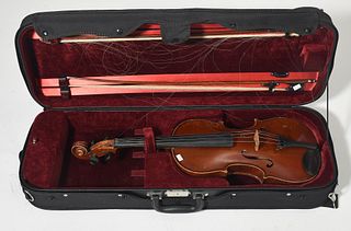 Viola, two old bows, Stradivarius copy