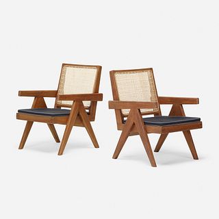 Pierre Jeanneret, Easy armchairs from Punjab Engineering College, Chandigarh, pair