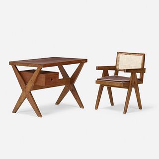 Pierre Jeanneret, desk and chair from Chandigarh