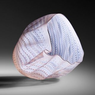Dale Chihuly, Pink and White Seaform with Black Lip Wrap